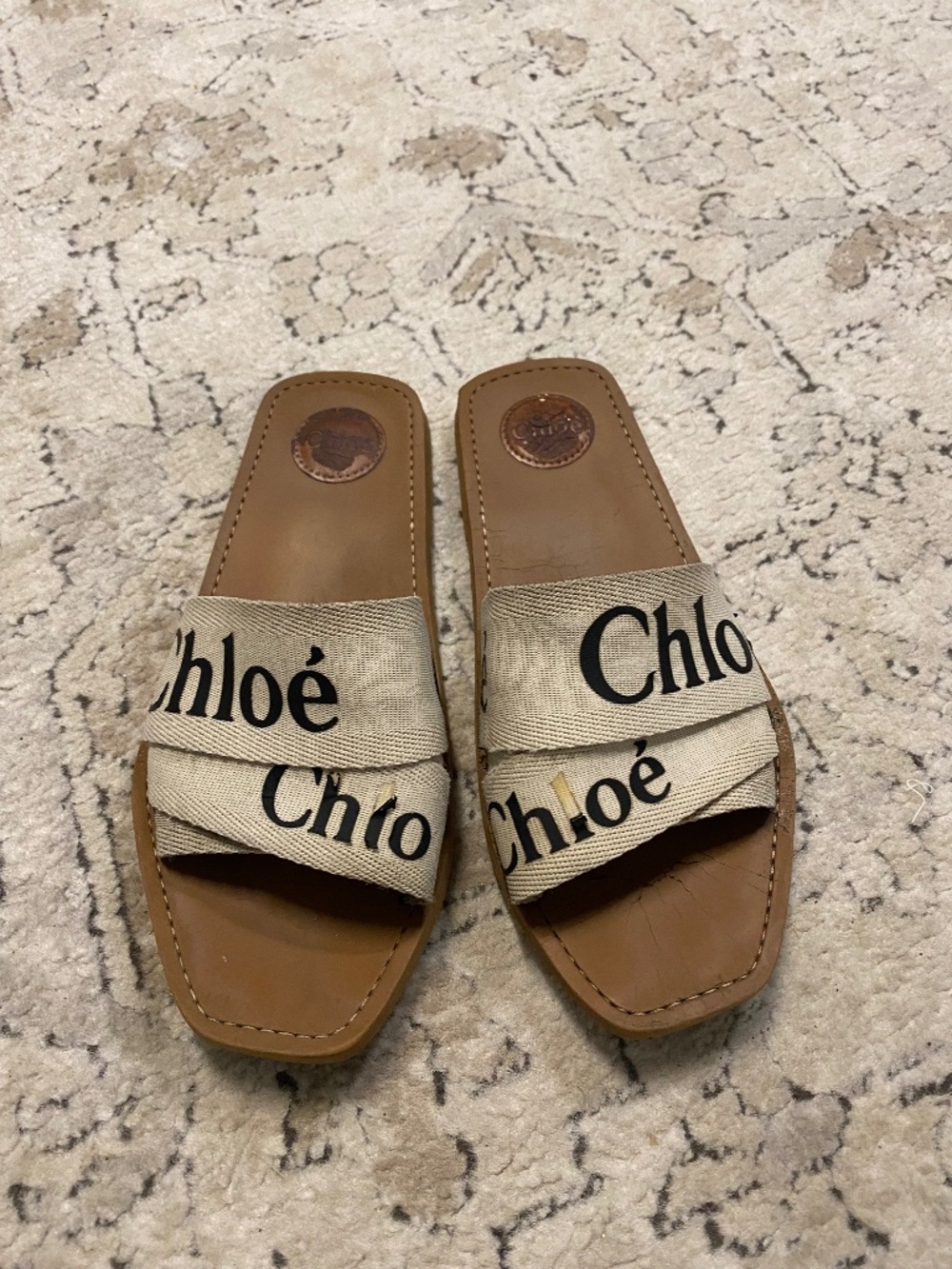 Chloe Women's Woody Logo Slide Sandals